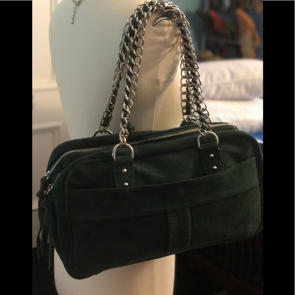 Suede green bag